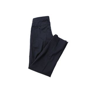 Coppley Mens Zipper Fly Pleated Plaid Straight Leg Dress Pants Navy Size 29